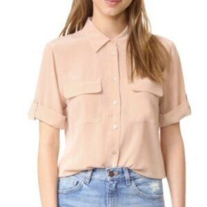 Equipment slim signature short sleeve silk shirt